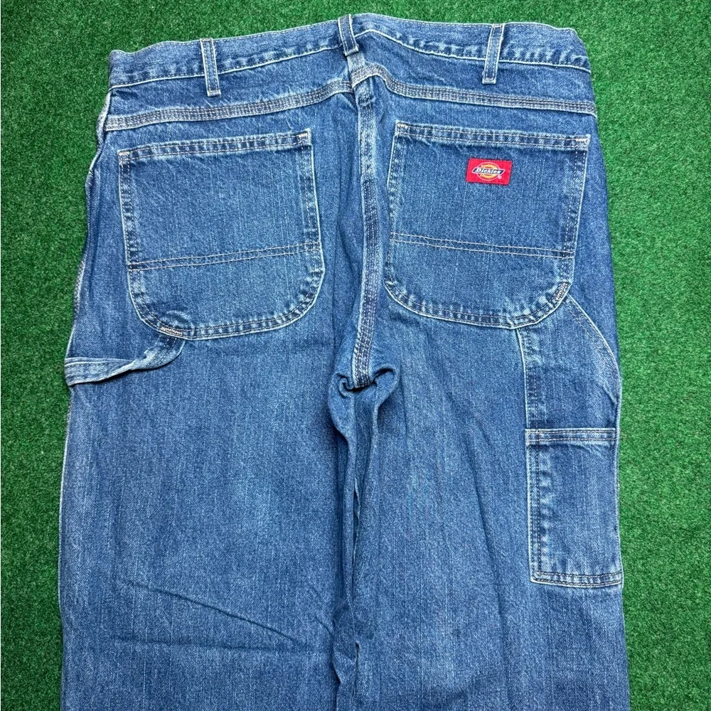 Y2k Dickies Carpenter Relaxed Fir Wide Leg Mens 36x32 Medium Wash Skater Jeans